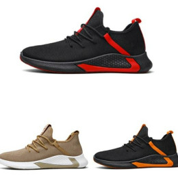 Sepatu Sneakers Sport-Casual Pria Import-Black Orange